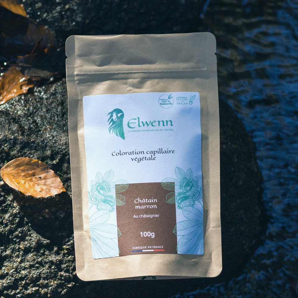 Coloration capillaire végétale - Châtain marron -  100 g - ELWENN