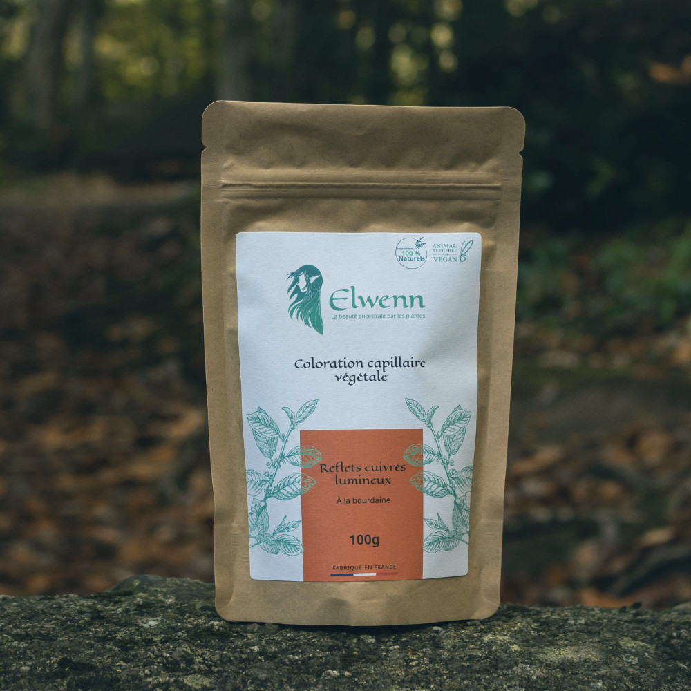 Coloration capillaire végétale - Cuivrés lumineux -  100 g - ELWENN