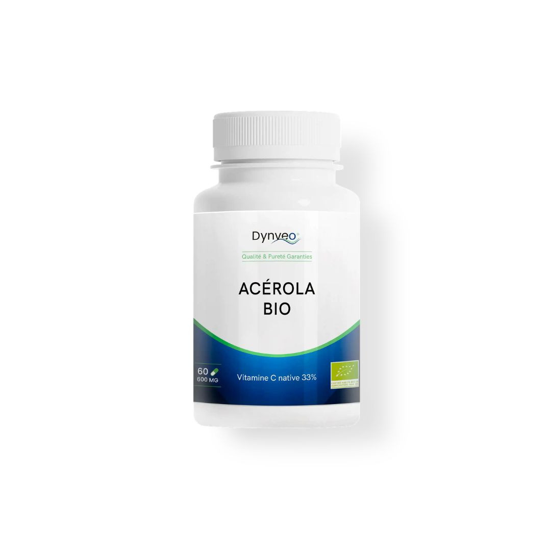 Acerola BIO - 33% Vitamine C - 600 MG - 60 gélules - DYNVEO