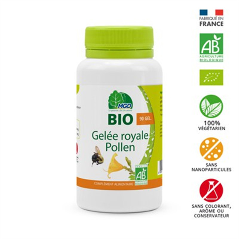 Gelée royale + pollen Bio – 90 gélules – MGD