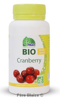 Cranberry Bio (fruit, Vaccinium macrocarpon) – 30 gélules – MGD
