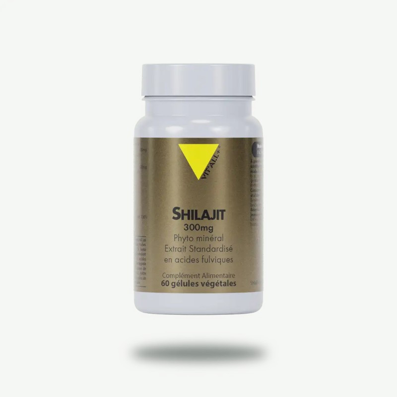 Shilajit extrait standardisé 300 mg – 60 gélules végétales – VIT'ALL+