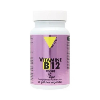Vitamine B12 forme active 1000 µg certifiée VEGAN – 60 gélules végétales – VIT'ALL+