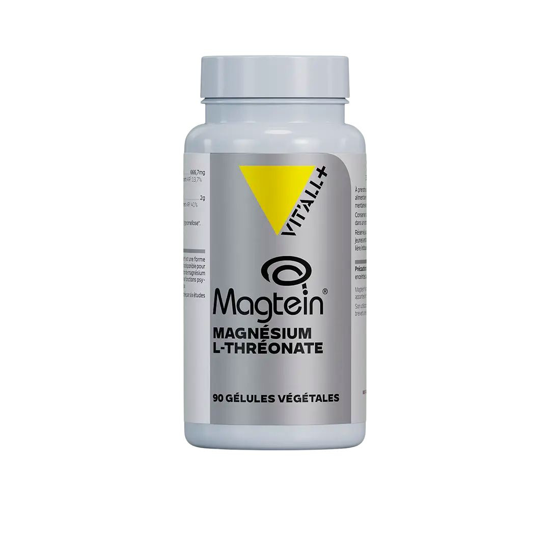 Magnésium L-Thréonate Magtein® – 90 gélules végétales – VIT'ALL+