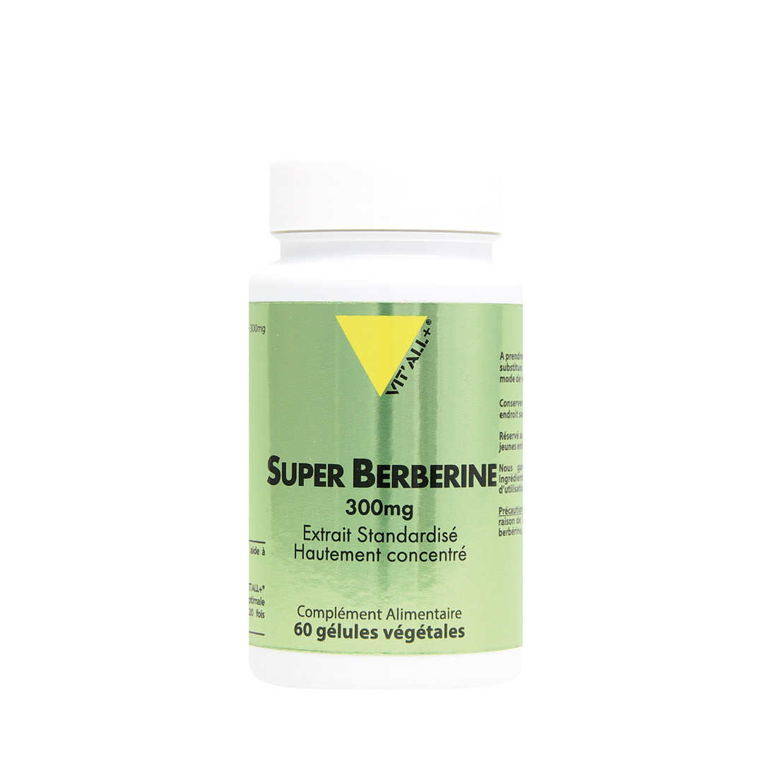 Super Berbérine 300 mg extrait standardisé hautement concentré – 60 gélules végétales – VIT'ALL+