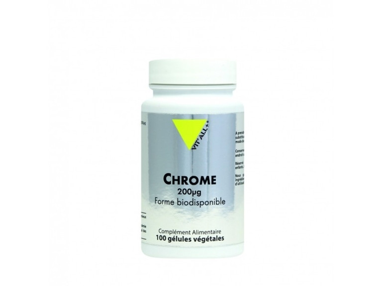 Chrome picolinate 200 µg – 60 gélules végétales – VIT'ALL+