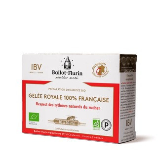 Préparation dynamisée gelée royale française bio – 10 ampoules x 10 ml – BALLOT-FLURIN