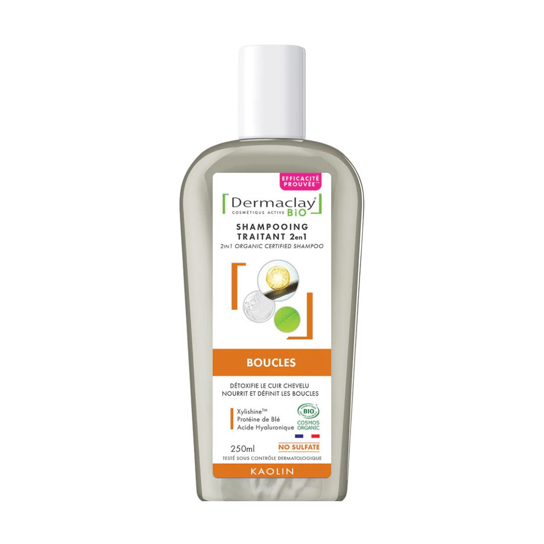 Shampooing traitant 2 en 1 boucles BIO - 250 ml - DERMACLAY 