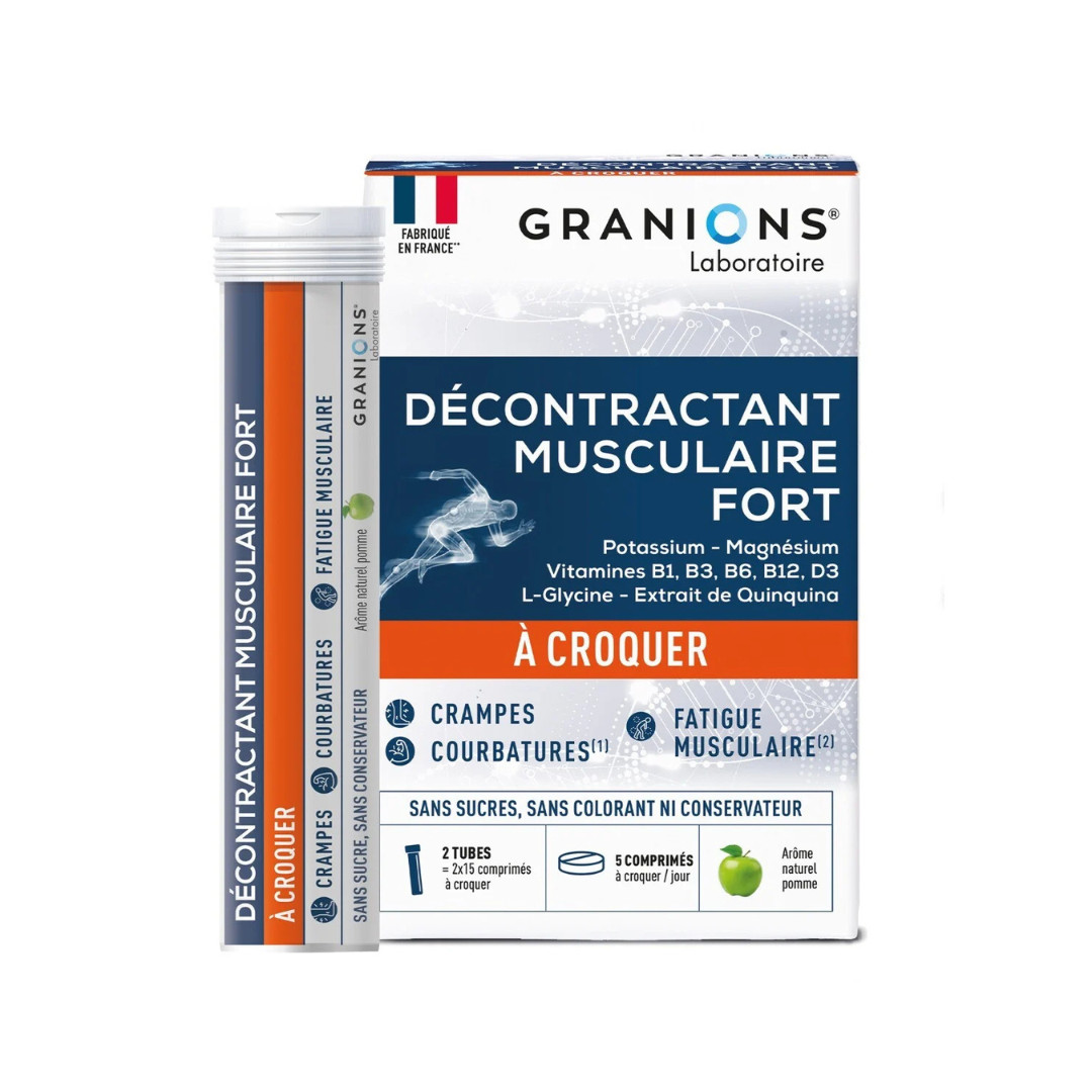 Décontractant Musculaire Fort à croquer - 30 comprimés - GRANIONS