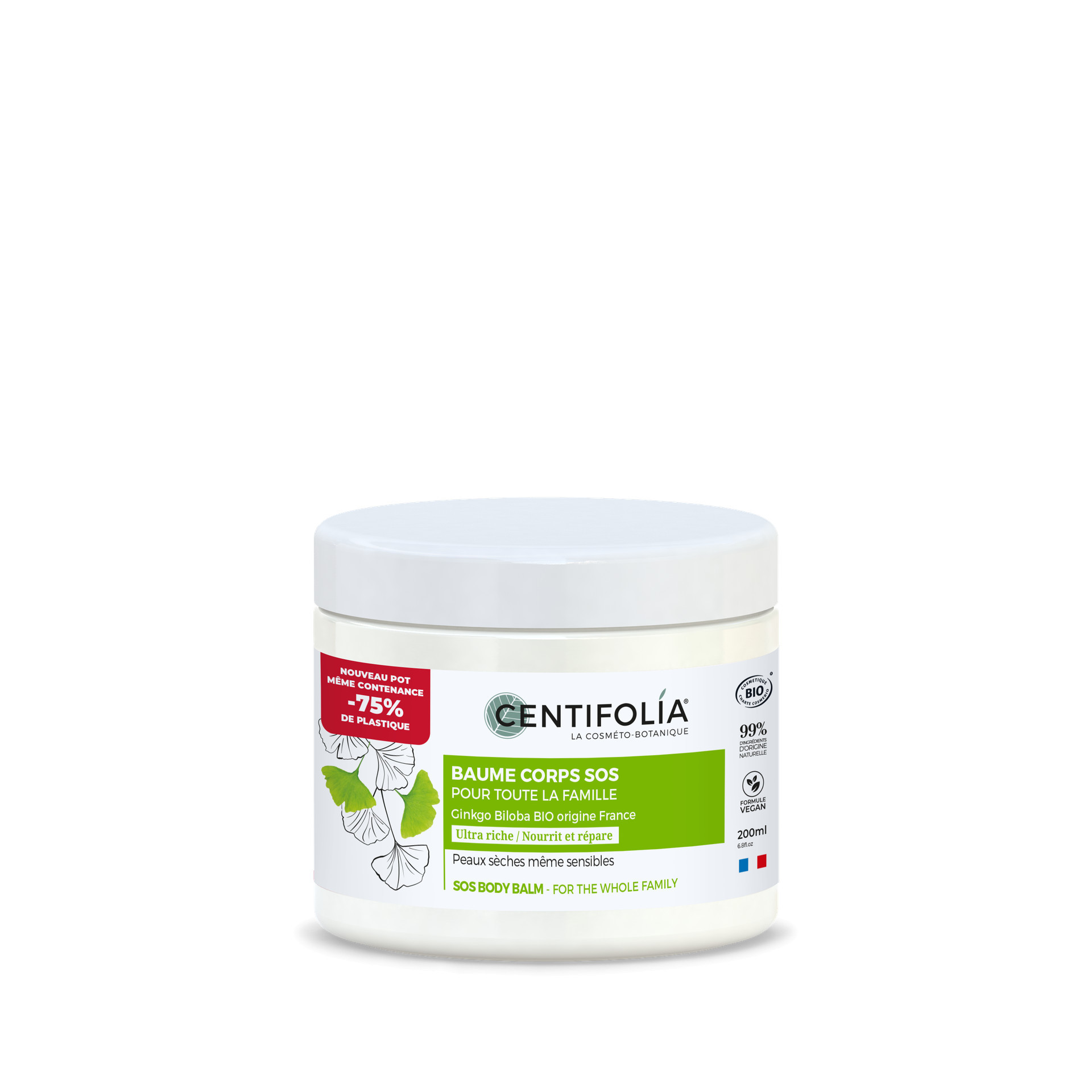 Baume corps SOS pour toute la famille bio – Pot 200 ml – CENTIFOLIA